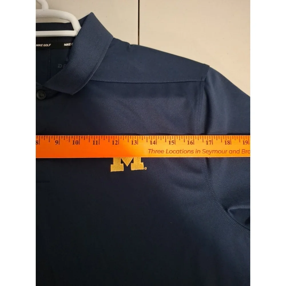 Nike Golf Dri-Fit Michigan Wolverines Large Blue Polo Shirt
